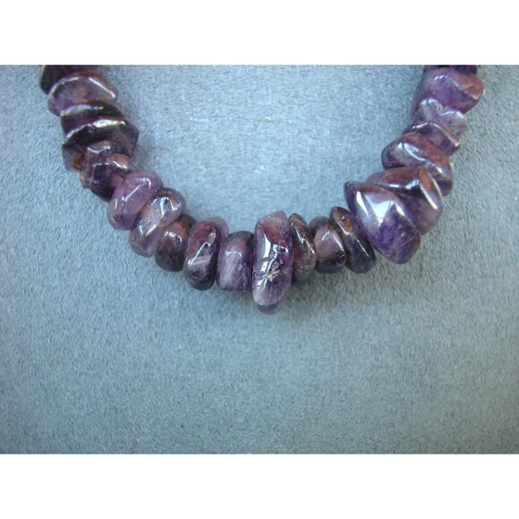 Amethyst Nugget Bead Necklace 20 Inches - Picture 2 of 3
